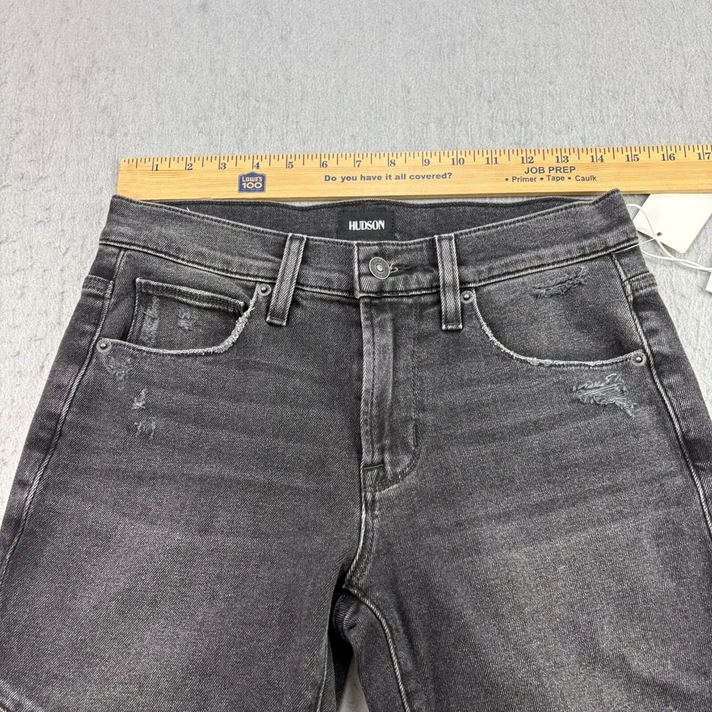 Hudson‎ Jeans Mens 29x33 Black Ethan Biker Skinny Distressed Denim Stretch NEW